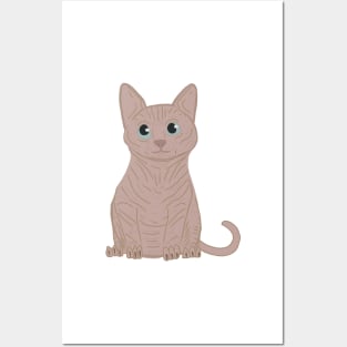 Naked Cat Drawn Badly Posters and Art